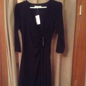 Faux wrap black dress xsp NWT stretch LBD